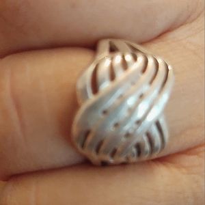 Vintage 925 sterling silver tested Ring heavy  Braided Silver Ring